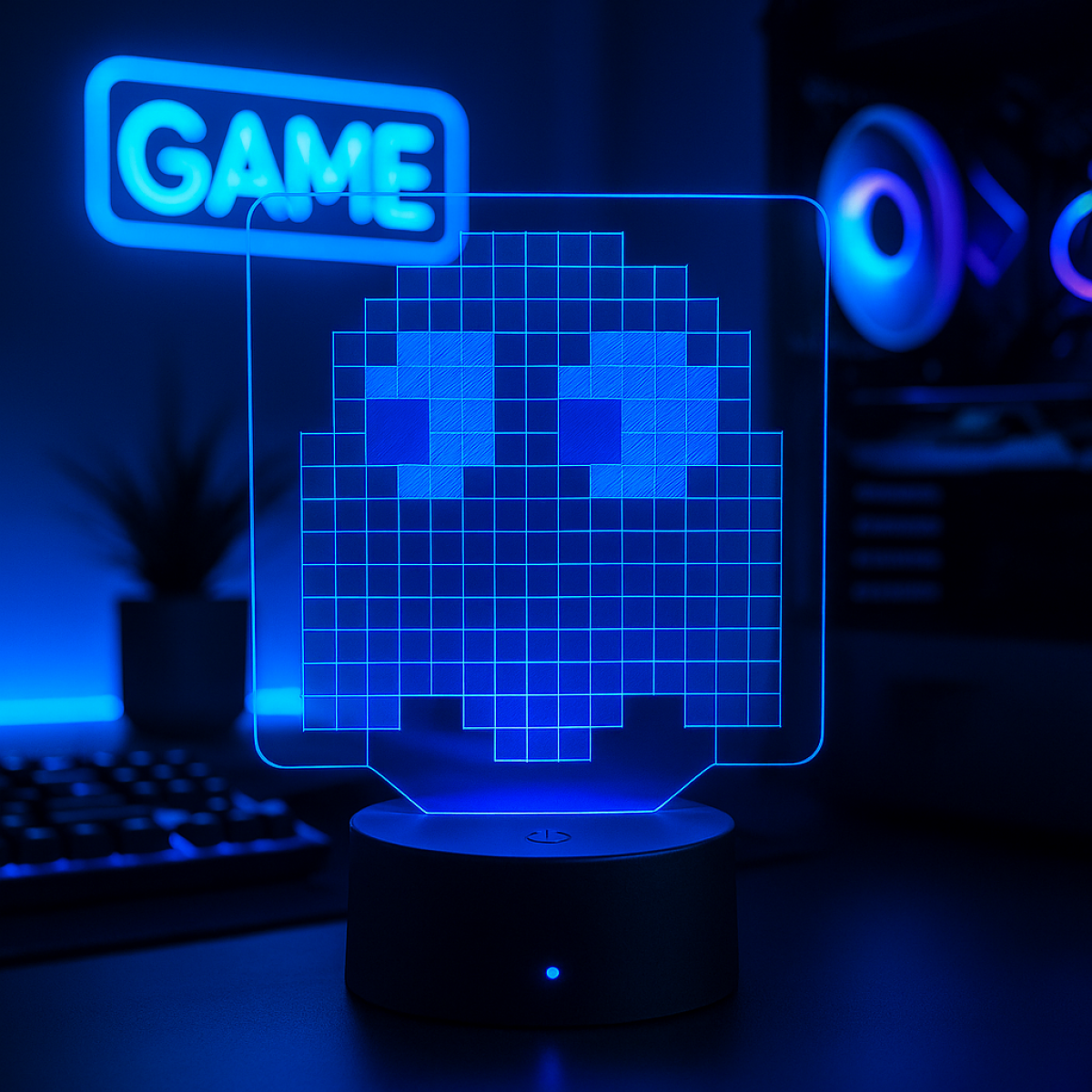 3D Φωτιστικό LED Pac-Man Ghost με 16 Χρώματα & Τηλεχειριστήριο