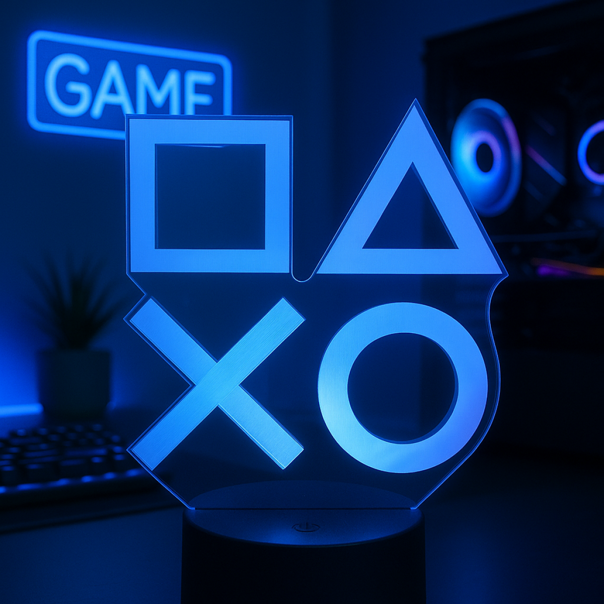3D Φωτιστικό LED με σχέδιο PlayStation και 16 Χρώματα & Τηλεχειριστήριο