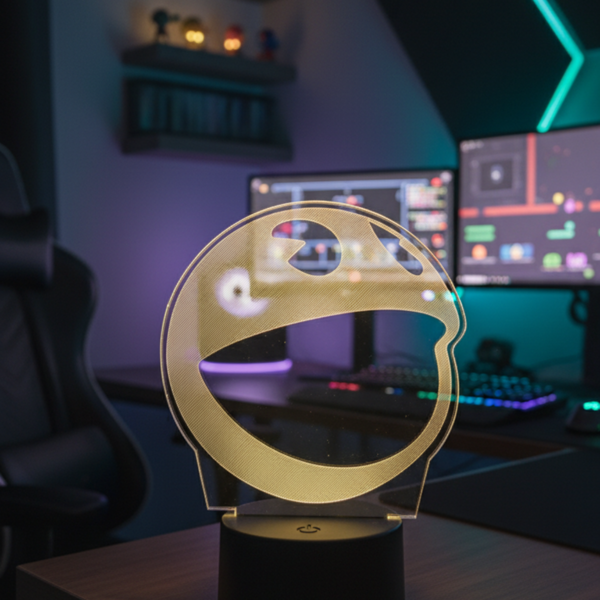 3D Φωτιστικό LED PACMAN με 16 Χρώματα & Τηλεχειριστήριο