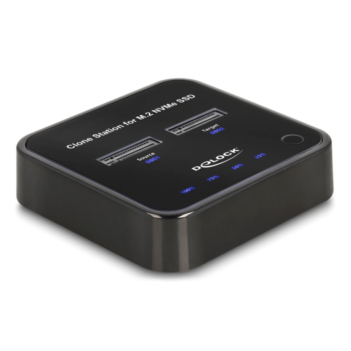 DELOCK docking station για M.2 NVMe SSD 64177, 2 θέσεων, 10Gbps, clone function, μαύρο
